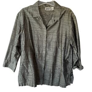 Chico’s Olive Green Embroidered jacket size XL